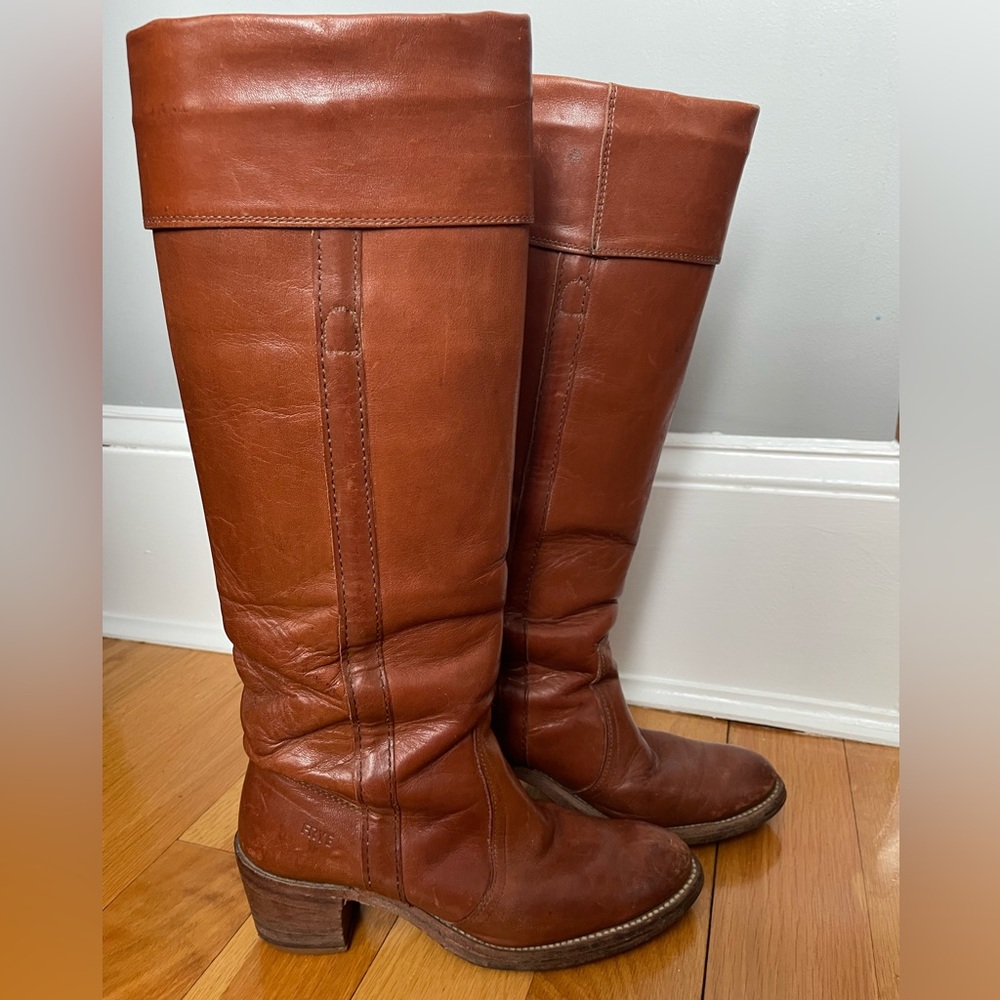 Vintage Frye Brown Leather Boots Sz 6.5 - Picture 5 of 9